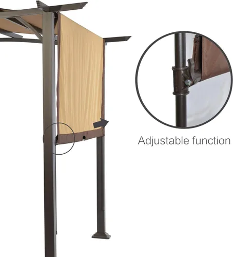 Vista 5 de COSTWAY Pergola - Toldo retráctil con marco de acero para patio, refugio solar