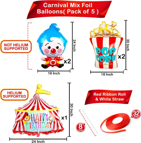 Vista 4 de Juego de globos gigantes de carnaval y globos de león, paquete de 8, globos de carnaval para decoraciones de fiestas temáticas de carnaval, globos