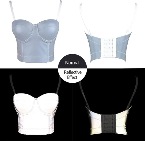 Vista 4 de ELLACCI Sujetador de corsé metálico reflectante para mujer Metálico