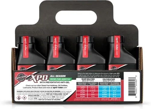 Vista 2 de Opti-Lube XPD - Aditivo de combustible diésel para todas las estaciones, botellas de 4 onzas (paquete de 8) Fórmula más popular durante todo