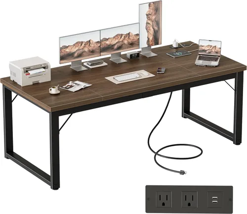 Vista 30 de Mericonia Escritorio para computadora, escritorio de juegos para espacios pequeños, mesa de estilo moderno y simple para oficina en casa, mesa