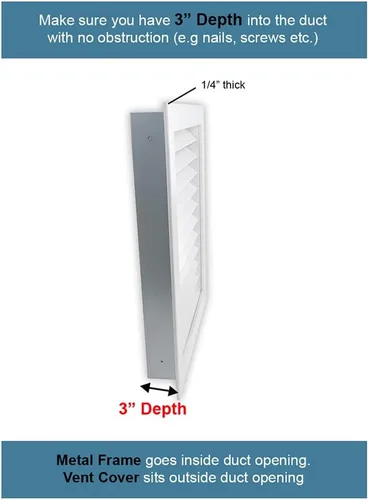 Vista 7 de Worth Home Products - Rejilla de retorno de CA de lujo de 12 pulgadas de ancho x 12 pulgadas de alto x 3 pulgadas de profundidad solo para paredes
