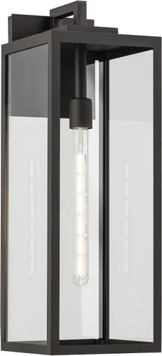 Vista 13 de Kichler Branner 59111BKT - Lámpara de pared tradicional para exteriores, con textura negra, de lujo, con cristal transparente, para puertas