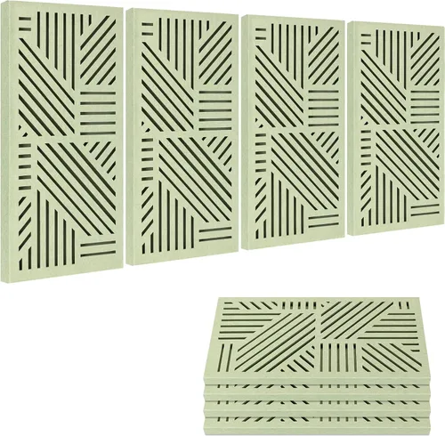 Vista 11 de BUBOS Paquete de 4 paneles acústicos engrosados, 23.6'' x 11.8'' paneles de pared acústicos autoadhesivos absorbentes de sonido con cavidad
