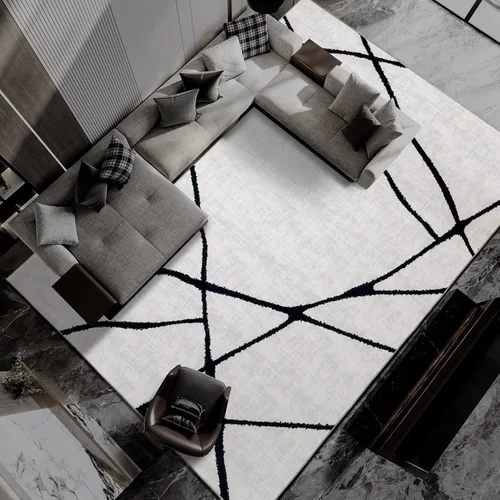 Vista 27 de YIHOUSE Alfombra lavable de 5 x 7 pies, moderna abstracta en blanco y negro, antideslizante, para dormitorio, oficina en casa (abstracto, 5 x 7 pies)