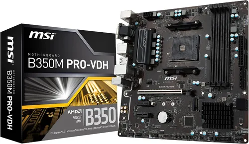 Vista 5 de MSI ProSeries AMD A320 1ª, 2ª y 3ª generación Cumple con Ryzen AM4 DDR4 HDMI DVI USB 3 Micro-ATX Placa base (A320M-A PRO)