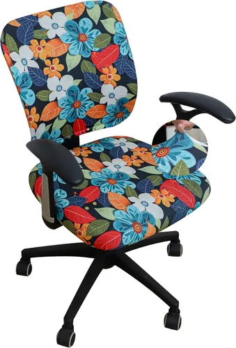 Vista 26 de Forcheer - Funda para asiento de silla de oficina 19x19 pulgadas, estirable impresa, funda pequeña ajustada para silla de escritorio de computadora