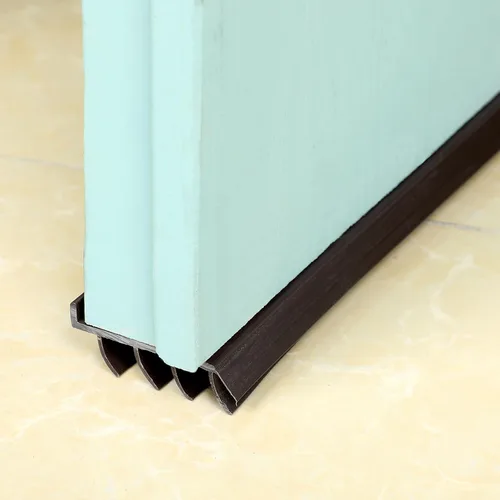 Vista 7 de 2 unidades de 3 pies de base de puerta de vinilo con cinta adhesiva autoajustable, tira de agua debajo de la base de la puerta con tapa para goteo