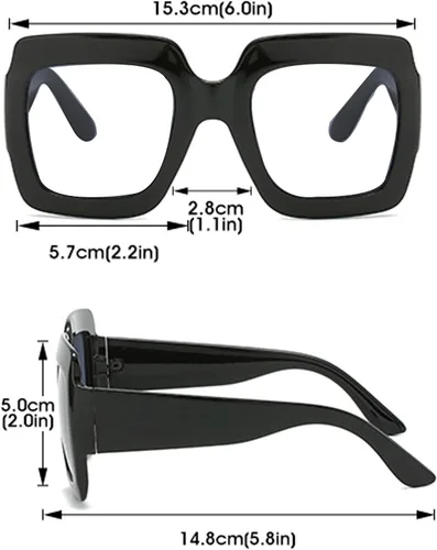 Vista 6 de Lentes de lectura para mujer, marco elegante, diseño cuadrado de gran tamaño, lentes de lectura para mujer Azul