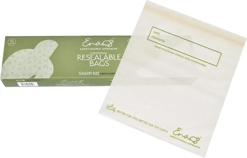 Vista 9 de Bolsas de almacenamiento de alimentos 100% compostables [Paquete de 150 aperitivos] Bolsas ecológicas para congelador, bolsas resellables