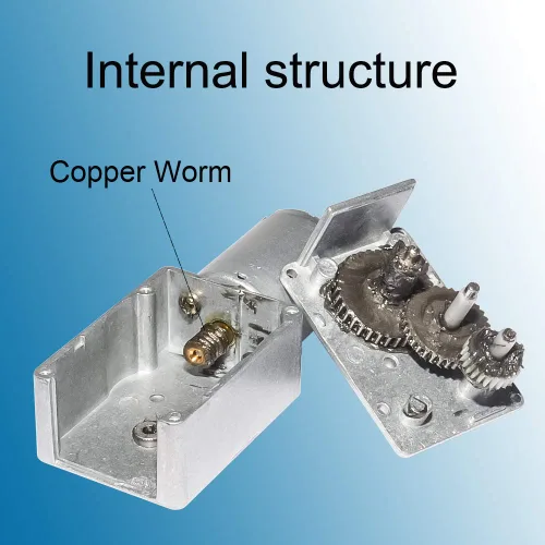 Vista 6 de Motor de engranaje helicoidal de 12V 110rpm DC 0.4lb.in Mini Turbina Worm Reductor Motor Autobloqueo Micro Gear Motor Reversible