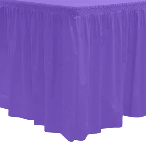 Vista 9 de Party Essentials Falda de mesa de plástico desechable resistente, 1 unidad, 29 pulgadas de ancho x 14 pies (168 pulgadas) de largo, amarillo