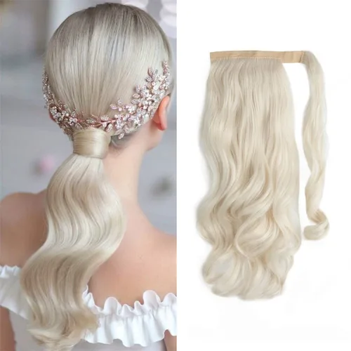Vista 16 de CJL HAIR 14" Extensión de cola de caballo corta con cabello rizado y ondulado, clip en la cola de caballo, extensión de pelo sintético falso