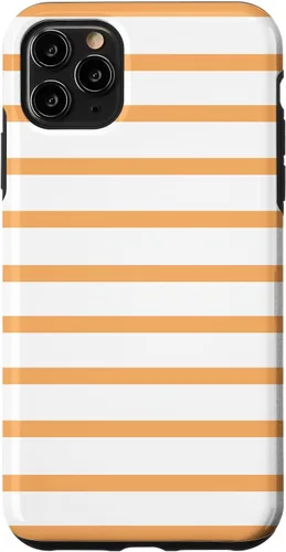 Vista 4 de iPhone 12 mini minimalista patrón de rayas en naranja claro moderno caso