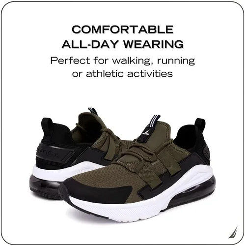 Vista 6 de Nautica Tenis deportivos para hombre Air Cushion con cordones Calzado deportivo ligero y cómodo para uso diario y entrenamiento de fitness