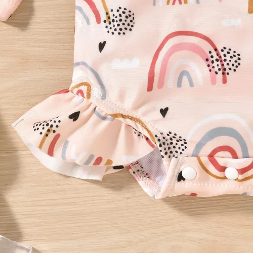 Vista 9 de Aalizzwell Traje de baño de una pieza de manga larga con sombrero para bebé niña