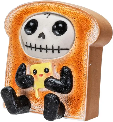 Vista 5 de Furrybones Summit Collection - Figura decorativa con diseño de esqueleto, disfraz de tostada de pan de 3 pulgadas de alto, estatua coleccionable