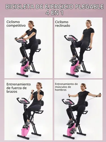 Vista 2 de Merax Bicicleta de entrenamiento para el hogar: bicicleta estática reclinada 4 en 1 y posiciones verticales de bicicleta de ciclismo