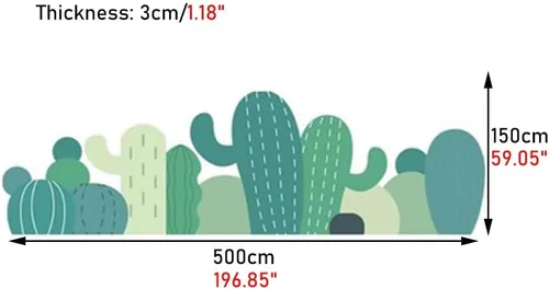 Vista 2 de Paneles de pared 3D de dibujos animados de cactus 3D, pegatinas de pared suaves anticolisiones/papel pintado, acolchado de pared para jardines