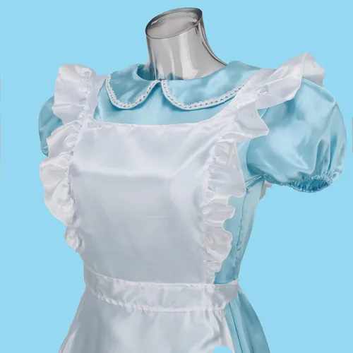 Vista 3 de Colorful House Women's Anime Cosplay Outfit Adult Blue Maid Apron Fancy Dress Costume Set