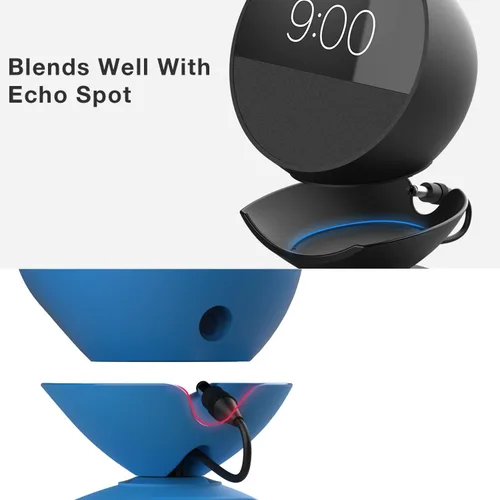 Vista 5 de Soporte de carga para Echo Spot con puertos de carga USB-C y USB-A para múltiples dispositivos, estación de carga Echo Spot para teléfonos celulares