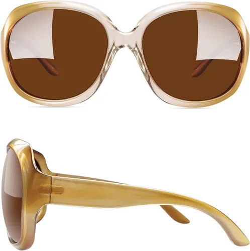 Vista 227 de Joopin Lentes de sol de gran tamaño para mujer, polarizados, grandes, para conducción, protección UV, grandes sombras