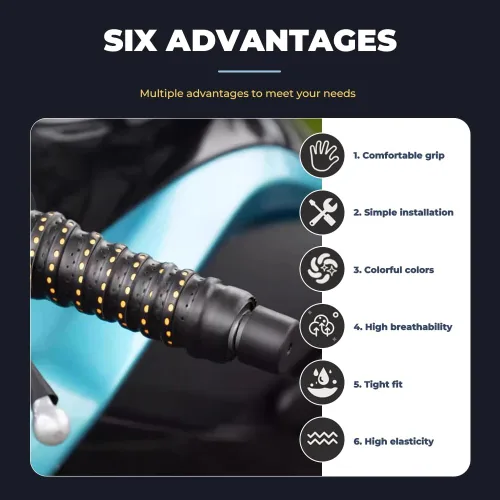 Vista 6 de Motorcycle Handlebar Tape for Honda Africa Twin 750 XRV RD07 Africa Twin 750 - Pack of 2 Breathable PU Handlebar Tape, Non-Slip & Waterproof