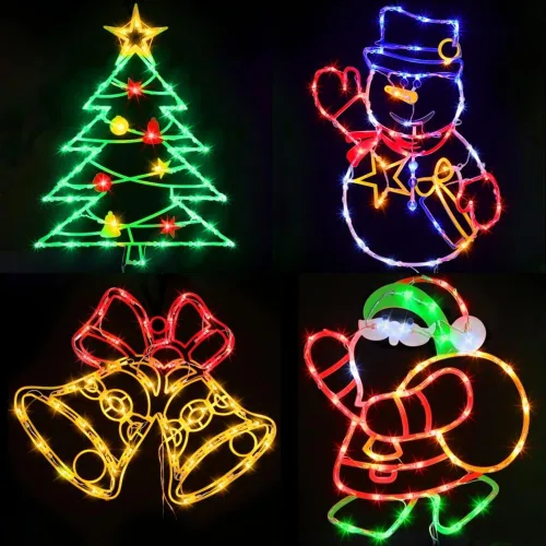 Vista 10 de Decoraciones de Luces de Siluetas para Ventana de Halloween de 16" - Paquete de 6 Colores Iluminados Gato en Luna y Fantasma y Telaraña y Calabaza