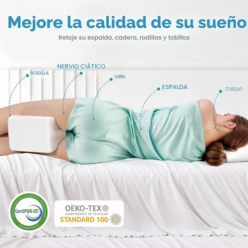 Vista 5 de TranquilRelax Almohada de rodilla para dormir de lado, almohada de piernas