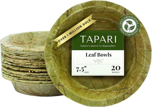Vista 8 de TAPARI - Mini cuencos desechables, paquete de 20 mini cuencos de hojas, 4 pulgadas, resistentes y ecológicos, cuencos compostables y biodegradables