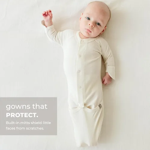 Vista 5 de goumikids Viscosa hecha de bambú algodón orgánico convertible vestido de bebé