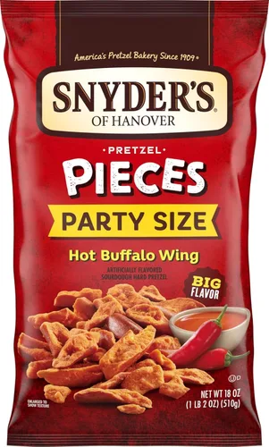 Vista 14 de Snyder's of Hanover Piezas de pretzel, ala de búfalo caliente, 3.25 onzas, (paquete de 6)