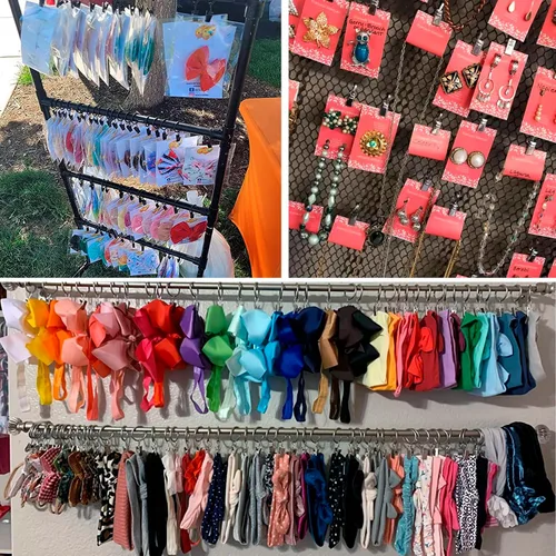 Vista 7 de BIHRTC Paquete de 25 mini clips para cortinas, ganchos para cortinas, clips para varillas, clips para luces, ganchos en S de acero inoxidable