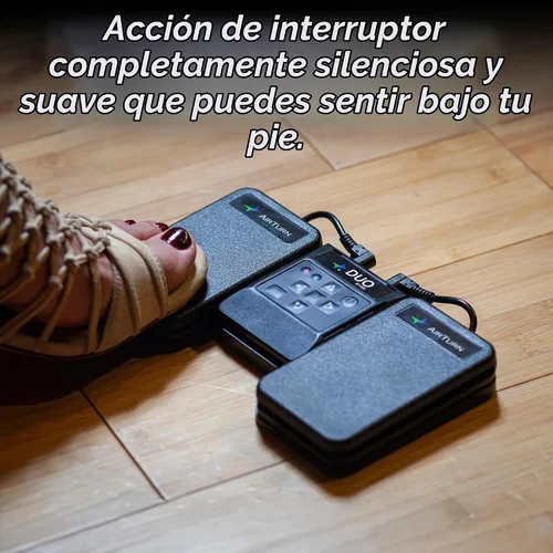 Vista 4 de AirTurn DUO500 - Pedal silencioso Bluetooth para voltear páginas, teleprompter, transmisión en vivo y control de aplicaciones