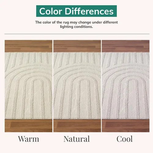 Vista 5 de LUXE WEAVERS Alfombra geométrica moderna alta y baja color crema 2x3