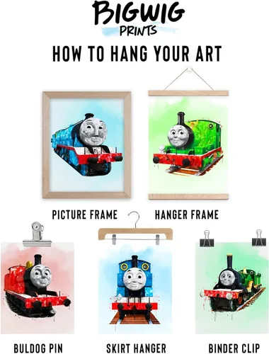 Vista 7 de BigWig Prints Thomas the Train - Juego de póster de Percy Train Thomas y sus amigos, decoración de pared de tren de Thomas, decoración de cumpleaños