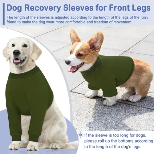 Vista 4 de KOESON Manga de recuperación para perros para piernas delanteras, traje suave de recuperación de mascotas después de la cirugía, protector de codo