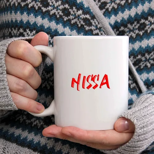 Vista 2 de Nissa Taza de café – Taza de cerámica personalizada con nombre, taza personalizada, regalo personalizado de cumpleaños/Navidad, regalo