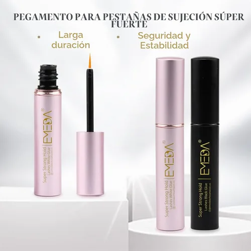 Vista 3 de EMEDA - Pegamento para pestañas postizas transparentes y negras, fijación