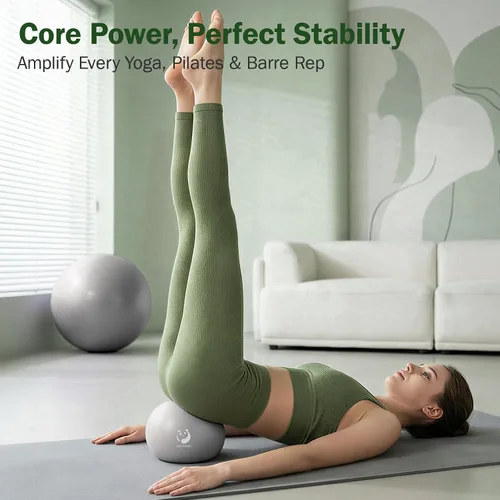 Vista 9 de Slim Panda Pilates Ball, 9 Inch Small Exercise Ball, Anti Burst Mini Yoga Ball for Stability, Workout, Barre, Core Strength, Physical Therapy