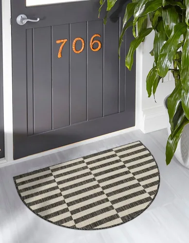 Vista 24 de Unique Loom Outdoor Striped Collection - Alfombra a rayas (4' 1" x 6' 1" Rectángulo, azul/marfil)