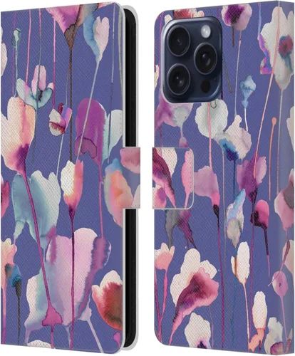 Vista 205 de Head Case Designs Officially Licensed Ninola Abstract Poppies Lilac Floral Leather Wallet Case Compatible with Samsung Galaxy A07 4G