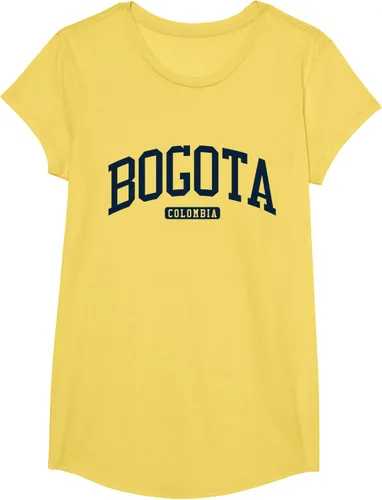 Vista 53 de Bogotá Colombia College University Style Camiseta azul marino, Blanco