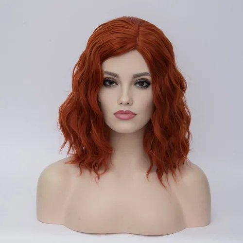 Vista 3 de Aicos Fashion - Peluca de pelo corto y rizado de 35 cm, resistente al calor, para uso diario o para carnaval, fiesta de disfraces, cosplay, peluca