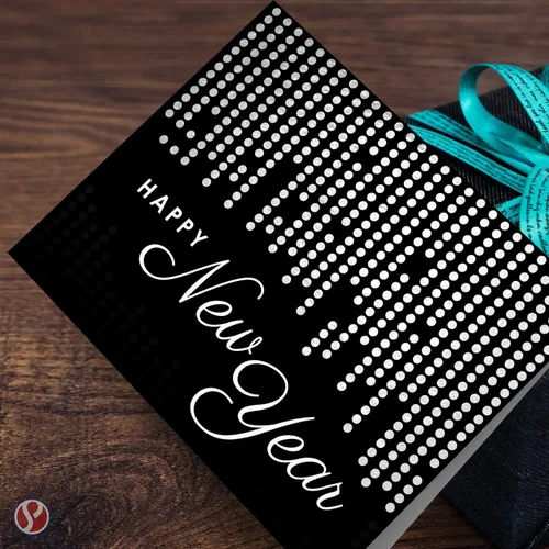 Vista 5 de Tarjetas de felicitación de feliz año nuevo 2026 – Vacaciones, invitaciones de fiesta de Año Nuevo, agradecimiento, anuncios, tarjetas de cortesía