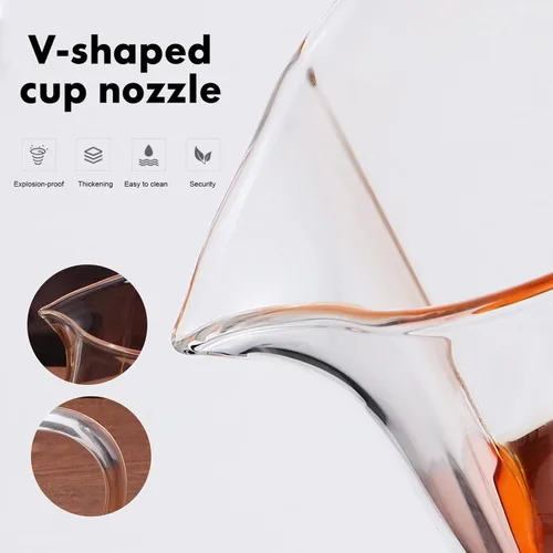 Vista 7 de Alipis Tetera cuadrada de vidrio con asa, dispensador de té transparente para el hogar y la oficina, jarra de té transparente para servir vasos