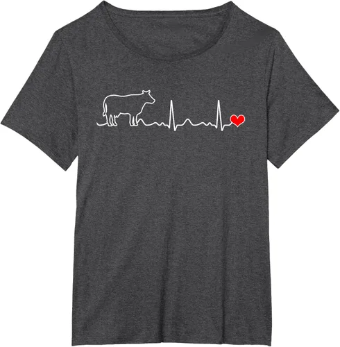 Vista 28 de Camiseta de paciente con corazón I Love My Cow Valve EKG Heartbeat Heart Pacient, Negro, S