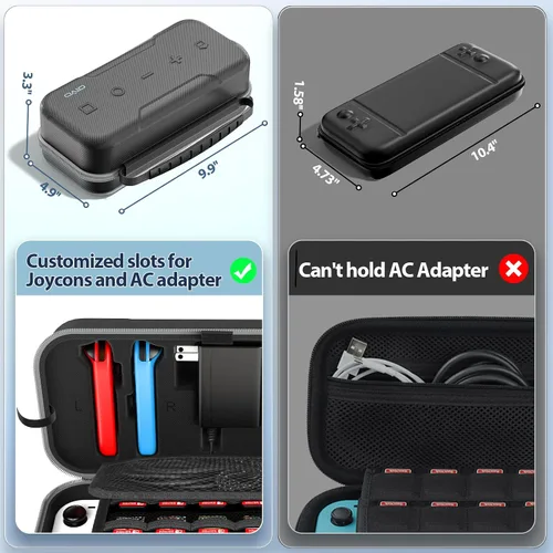 Vista 6 de Switch OLED - Funda de transporte compatible con Nintendo SwitchOLED, funda de transporte portátil para interruptor compatible con Joy-Con