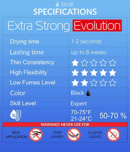Vista 2 de Pegamento de extensión de pestañas extra fuerte Evolution de 0.3 fl oz y extra Bonder 0.5 fl oz y imprimación/limpiador 1.4 fl oz - Stacy