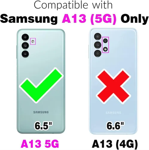 Vista 2 de Asuwish Funda de teléfono para Samsung Galaxy A13 5G con protector de pantalla de vidrio templado y billetera de mármol abatible con soporte